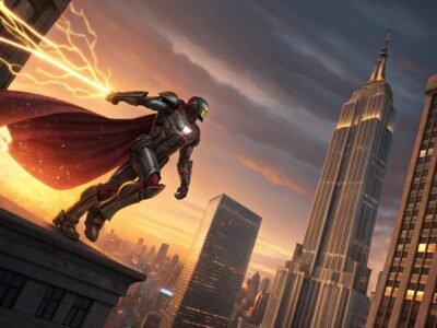 Illustrating Iconic Superheroes in Action