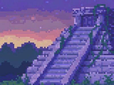 Drawing Pixel Art of Ancient Ruins